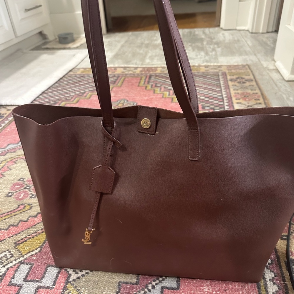 Yves Saint Laurent Brown Leather Tote Bag